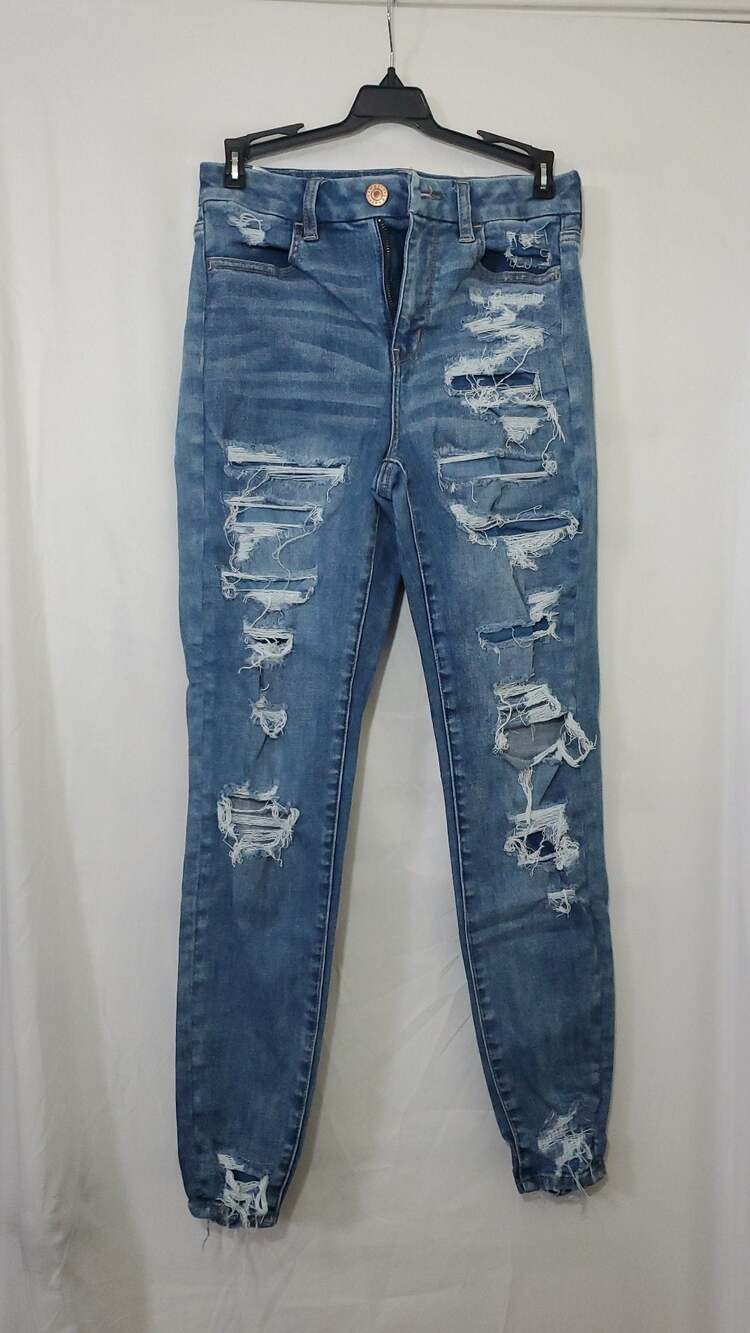 American Eagle Curvy Hi-Rise Distressed Jegging Size 4 Regular